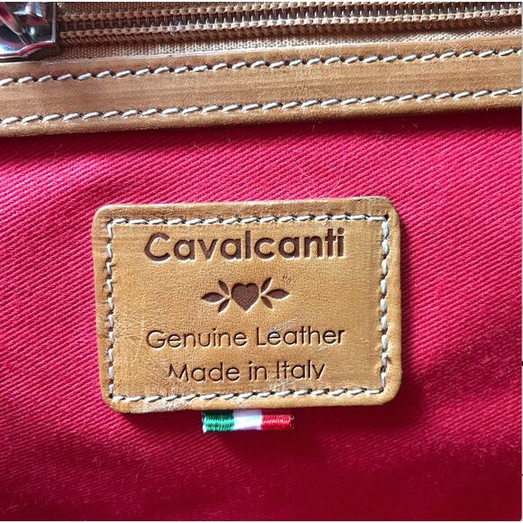 CAVALCANTI Italian Designer Leather Satchel Shoulder Bag Brown Luxury Timeless - Picture 12 of 14